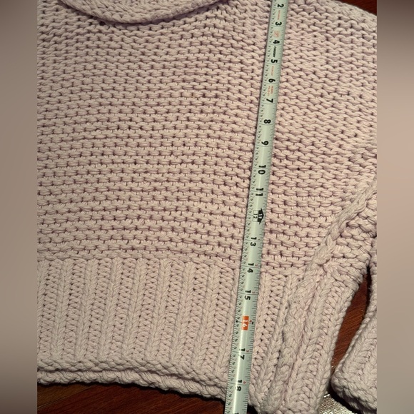Free People Cotton Blend Chunky Knit Sweater Mock Neck Size XS oversized. - Picture 5 of 8